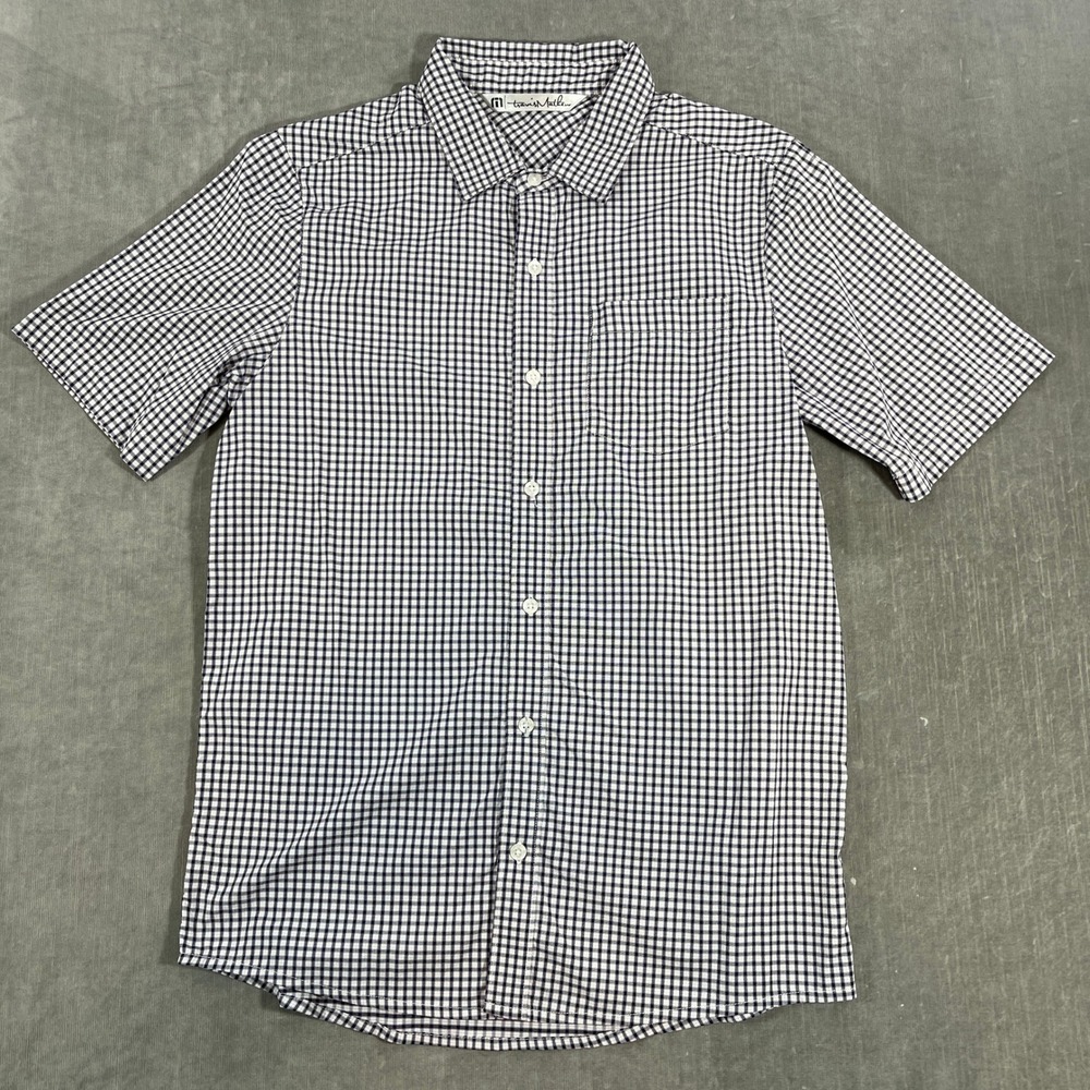 Travis‎ Mathew Mens Medium Gingham Button Down Short Sleeve Shirt